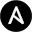 Ansible logo. Black filled circle with an odd A letter in it.