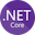 .NET logo. A purple circle that has .NET Core written in it.