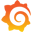 Grafana logo. A spiral with wide spikes, has gradient color from orange to yellow.